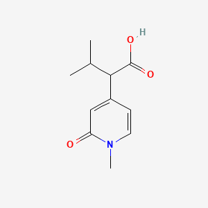 molecular formula C11H15NO3 B13066984 3-Methyl-2-(1-methyl-2-oxo-1,2-dihydropyridin-4-yl)butanoic acid 