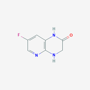 molecular formula C7H6FN3O B13067027 7-fluoro-3,4-dihydropyrido[2,3-b]pyrazin-2(1H)-one 