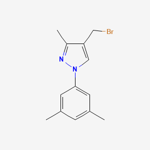 molecular formula C13H15BrN2 B13067034 4-(Bromomethyl)-1-(3,5-dimethylphenyl)-3-methyl-1H-pyrazole 