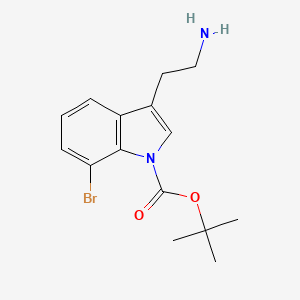 molecular formula C15H19BrN2O2 B13067059 Tert-butyl 3-(2-aminoethyl)-7-bromo-1H-indole-1-carboxylate 