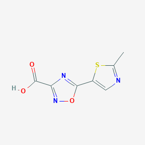 molecular formula C7H5N3O3S B13067069 5-(2-Methyl-1,3-thiazol-5-yl)-1,2,4-oxadiazole-3-carboxylic acid 