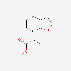 molecular formula C12H14O3 B13067081 Methyl 2-(2,3-dihydro-1-benzofuran-7-yl)propanoate 