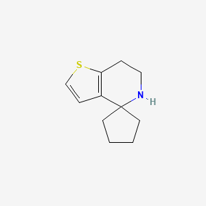 molecular formula C11H15NS B13067089 6',7'-Dihydro-5'H-spiro[cyclopentane-1,4'-thieno[3,2-c]pyridine] 