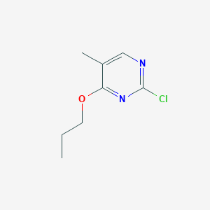 molecular formula C8H11ClN2O B13067141 2-Chloro-5-methyl-4-propoxypyrimidine 