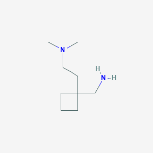 molecular formula C9H20N2 B13067148 (1-[2-(Dimethylamino)ethyl]cyclobutyl)methanamine 