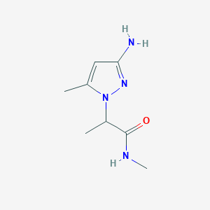 molecular formula C8H14N4O B13067149 2-(3-Amino-5-methyl-1H-pyrazol-1-yl)-N-methylpropanamide 