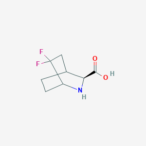 molecular formula C8H11F2NO2 B13067161 (3S)-6,6-Difluoro-2-azabicyclo[2.2.2]octane-3-carboxylic acid 