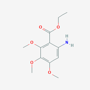 molecular formula C12H17NO5 B13067211 Ethyl 6-amino-2,3,4-trimethoxybenzoate 