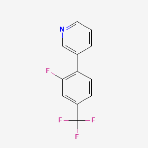 molecular formula C12H7F4N B13067275 3-(2-Fluoro-4-(trifluoromethyl)phenyl)pyridine 