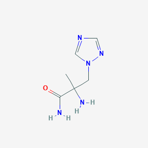 molecular formula C6H11N5O B13067296 2-Amino-2-methyl-3-(1H-1,2,4-triazol-1-YL)propanamide 