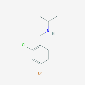 molecular formula C10H13BrClN B13067318 [(4-Bromo-2-chlorophenyl)methyl](propan-2-yl)amine 