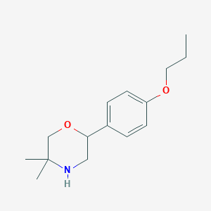 molecular formula C15H23NO2 B13067337 5,5-Dimethyl-2-(4-propoxyphenyl)morpholine 