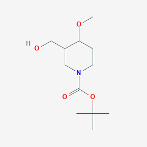 molecular formula C12H23NO4 B13067351 Tert-butyl 3-(hydroxymethyl)-4-methoxypiperidine-1-carboxylate 