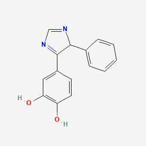 molecular formula C15H12N2O2 B13067358 4-(4-Phenyl-4H-imidazol-5-yl)benzene-1,2-diol 