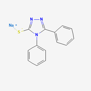 molecular formula C14H10N3NaS B13067368 sodium 4,5-diphenyl-4H-1,2,4-triazole-3-thiolate 