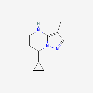 molecular formula C10H15N3 B13067375 7-Cyclopropyl-3-methyl-4H,5H,6H,7H-pyrazolo[1,5-a]pyrimidine 