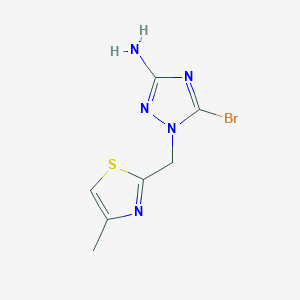 molecular formula C7H8BrN5S B13067388 5-Bromo-1-[(4-methyl-1,3-thiazol-2-yl)methyl]-1H-1,2,4-triazol-3-amine 