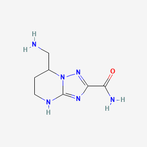 molecular formula C7H12N6O B13067391 7-(Aminomethyl)-4H,5H,6H,7H-[1,2,4]triazolo[1,5-a]pyrimidine-2-carboxamide 