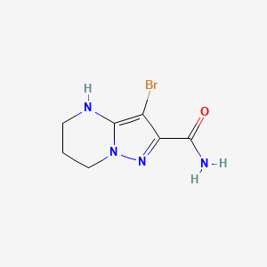 molecular formula C7H9BrN4O B13067396 3-Bromo-4H,5H,6H,7H-pyrazolo[1,5-a]pyrimidine-2-carboxamide 