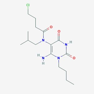 molecular formula C16H27ClN4O3 B13067407 N-(6-Amino-1-butyl-2,4-dioxo-1,2,3,4-tetrahydro-pyrimidin-5-yl)-4-chloro-N-isobutyl-butyramide CAS No. 730949-93-6