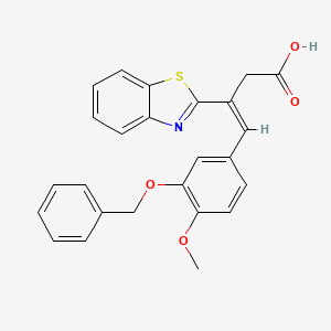 molecular formula C25H21NO4S B13067430 3-(1,3-Benzothiazol-2-yl)-4-[3-(benzyloxy)-4-methoxyphenyl]but-3-enoicacid 