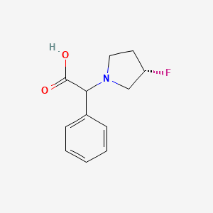 molecular formula C12H14FNO2 B13067496 2-((s)-3-Fluoropyrrolidin-1-yl)-2-phenylacetic acid 