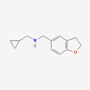 molecular formula C13H17NO B13067537 (Cyclopropylmethyl)(2,3-dihydro-1-benzofuran-5-ylmethyl)amine 