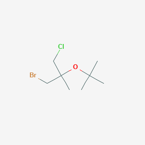 molecular formula C8H16BrClO B13067550 1-Bromo-2-(tert-butoxy)-3-chloro-2-methylpropane 