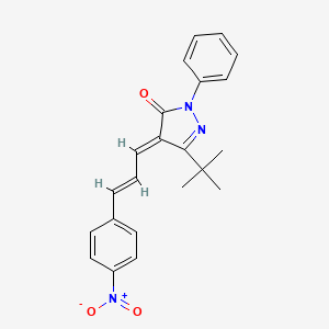 3-(Tert-butyl)-4-(3-(4-nitrophenyl)prop-2-enylidene)-1-phenyl-2-pyrazolin-5-one