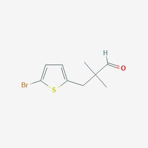 molecular formula C9H11BrOS B13067567 3-(5-Bromothiophen-2-yl)-2,2-dimethylpropanal 