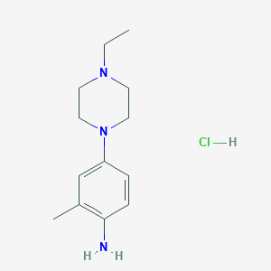 molecular formula C13H22ClN3 B13067568 4-(4-Ethylpiperazin-1-yl)-2-methylaniline hydrochloride 