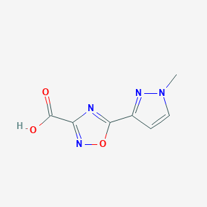 molecular formula C7H6N4O3 B13067583 5-(1-Methyl-1H-pyrazol-3-yl)-1,2,4-oxadiazole-3-carboxylic acid 