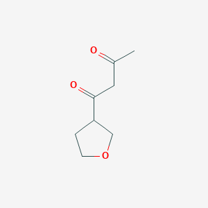 molecular formula C8H12O3 B13067601 1-(Oxolan-3-yl)butane-1,3-dione 