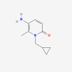 molecular formula C10H14N2O B13067617 5-Amino-1-(cyclopropylmethyl)-6-methyl-1,2-dihydropyridin-2-one 