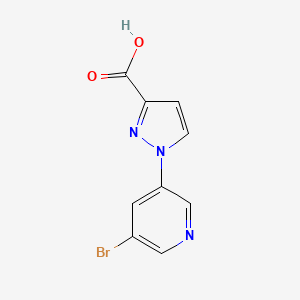 molecular formula C9H6BrN3O2 B13067629 1-(5-bromopyridin-3-yl)-1H-pyrazole-3-carboxylic acid CAS No. 1696238-76-2