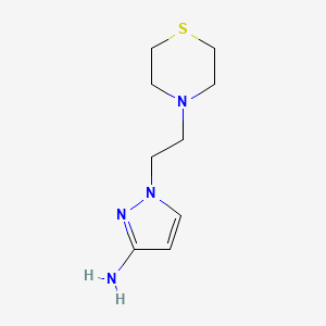 molecular formula C9H16N4S B13067653 1-[2-(Thiomorpholin-4-YL)ethyl]-1H-pyrazol-3-amine 