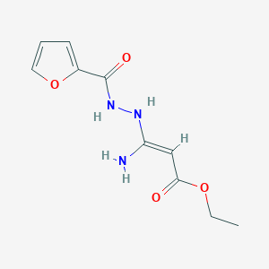 molecular formula C10H13N3O4 B13067662 ethyl(2Z)-3-amino-3-[(furan-2-yl)formohydrazido]prop-2-enoate 