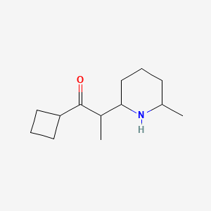 molecular formula C13H23NO B13067703 1-Cyclobutyl-2-(6-methylpiperidin-2-yl)propan-1-one 