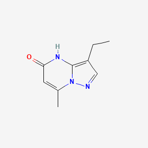 molecular formula C9H11N3O B13067711 3-Ethyl-7-methyl-4H,5H-pyrazolo[1,5-a]pyrimidin-5-one 