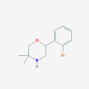 molecular formula C12H16BrNO B13067722 2-(2-Bromophenyl)-5,5-dimethylmorpholine 