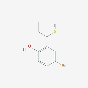 molecular formula C9H11BrOS B13067726 4-Bromo-2-(1-sulfanylpropyl)phenol 