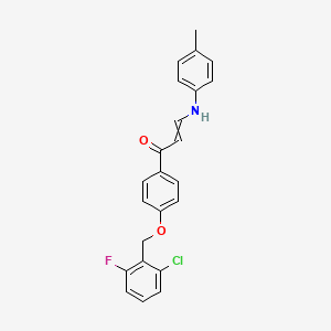 molecular formula C23H19ClFNO2 B1306774 (E)-1-{4-[(2-chloro-6-fluorobenzyl)oxy]phenyl}-3-(4-toluidino)-2-propen-1-one 