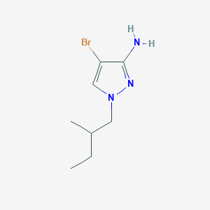 molecular formula C8H14BrN3 B13067746 4-bromo-1-(2-methylbutyl)-1H-pyrazol-3-amine 