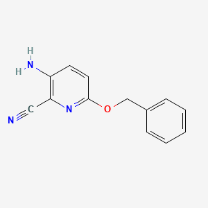 molecular formula C13H11N3O B13067775 3-Amino-6-(benzyloxy)pyridine-2-carbonitrile 