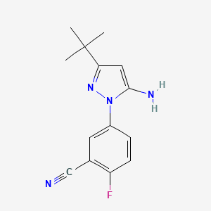 5-(5-Amino-3-(tert-butyl)-1h-pyrazol-1-yl)-2-fluorobenzonitrile