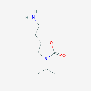 molecular formula C8H16N2O2 B13067784 5-(2-Aminoethyl)-3-(propan-2-YL)-1,3-oxazolidin-2-one 