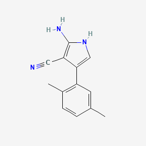 molecular formula C13H13N3 B13067793 2-Amino-4-(2,5-dimethylphenyl)-1h-pyrrole-3-carbonitrile 