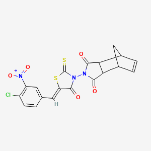 4-[(5E)-5-[(4-chloro-3-nitrophenyl)methylidene]-4-oxo-2-sulfanylidene-1,3-thiazolidin-3-yl]-4-azatricyclo[5.2.1.0^{2,6}]dec-8-ene-3,5-dione