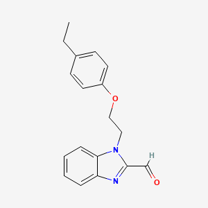 molecular formula C18H18N2O2 B13067836 1-[2-(4-Ethylphenoxy)ethyl]-1H-1,3-benzodiazole-2-carbaldehyde 