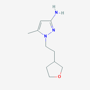 molecular formula C10H17N3O B13067843 5-Methyl-1-[2-(oxolan-3-yl)ethyl]-1H-pyrazol-3-amine 